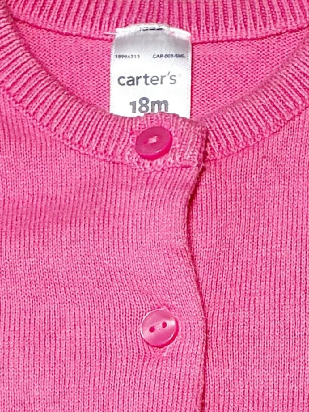 Carter's Baby Girl Pink Button-Front Knit Cardigan Sweater, Size 18M